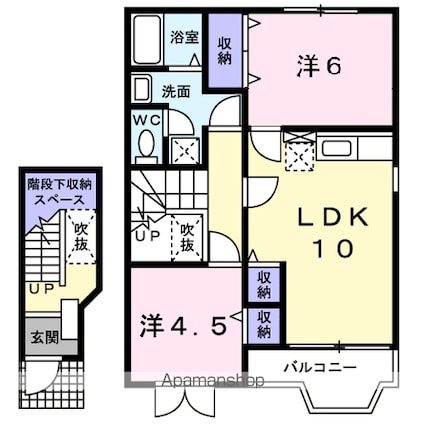 山梨県南巨摩郡富士川町最勝寺[2LDK/58.12m2]の間取図