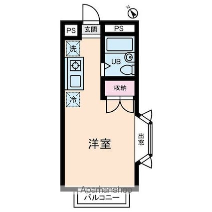アズヴェール石神井[1R/16.5m2]の間取図
