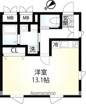Ｈｉｓｕｉ　Ａｐａｒｔｍｅｎｔ[1R/36.27m2]の間取図