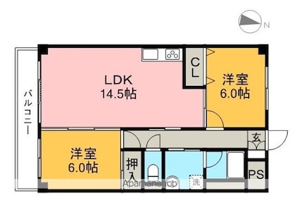 リップルガーデンⅠ[2LDK/57m2]の間取図