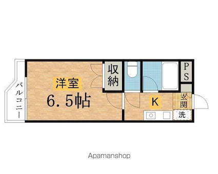 カサデューク八王子[1K/20.25m2]の間取図