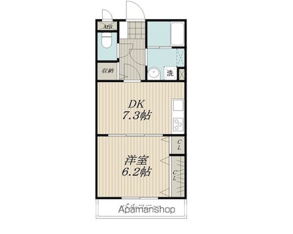 セレクトⅤ[1DK/38.7m2]の間取図