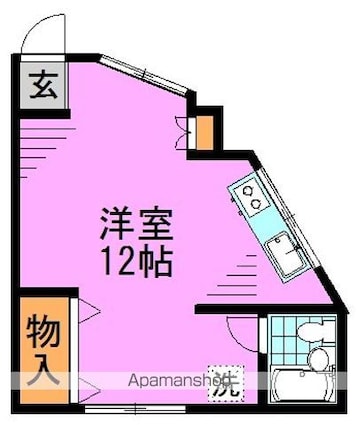 メゾントパーズ[1R/23m2]の間取図