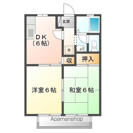 ビーライン日吉台　Ｂ[2DK/40.92m2]の間取図