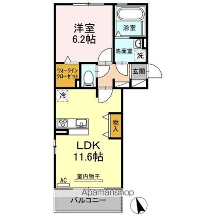 ＬｏｃｏＭｏｃｏＩＶ[1LDK/43.34m2]の間取図