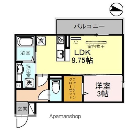 和歌山県和歌山市吹屋町１丁目[1LDK/34.76m2]の間取図