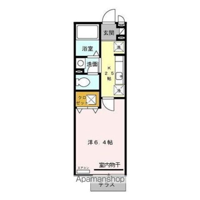 グレイス世田谷[1K/22.52m2]の間取図