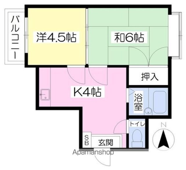 メゾン・ビッグⅠ[2K/24.5m2]の間取図