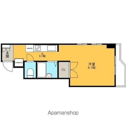 Ｃｏｃｏａ[1R/20.74m2]の間取図