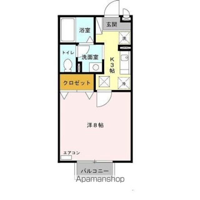 和歌山県海南市岡田[1K/26.93m2]の間取図