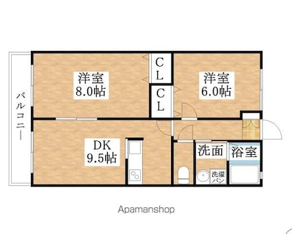 メゾン・ド・フローラＩＩ[2DK/53.97m2]の間取図