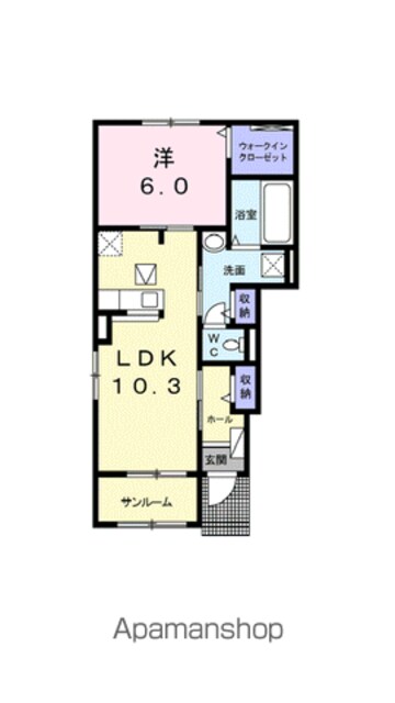トロイガーデンⅢ[1LDK/47.66m2]の間取図