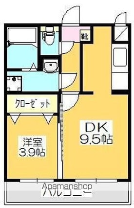 Ｐｕｒｅ　Ｓｔａｇｅ[1DK/34.38m2]の間取図