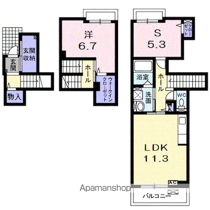 アヴニール・セカンド[1SLDK/68.63m2]の間取図