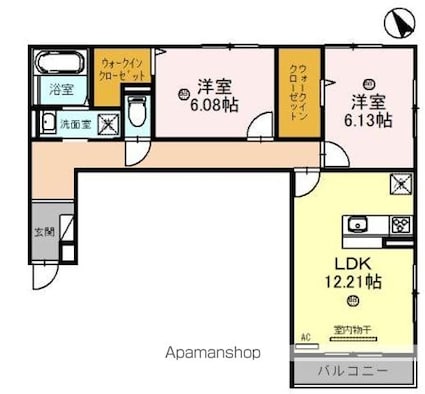 ヴェルクレール[2LDK/65.8m2]の間取図
