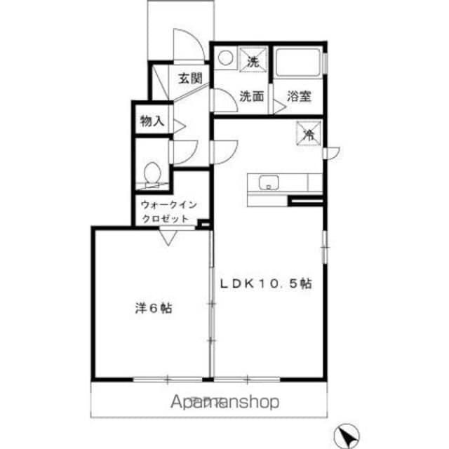 レセンテスパシオ　Ａ[1LDK/39.69m2]の間取図