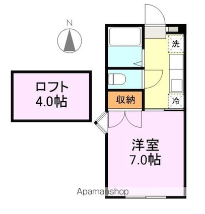 宮城県仙台市青葉区桜ケ丘７丁目[1K/24m2]の間取図