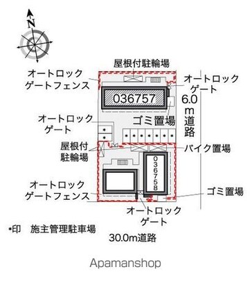 レオパレス庵[1K/19.87m2]の配置図