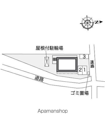 レオパレスラルク[1K/19.87m2]の配置図