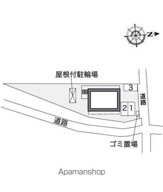 レオパレスラルク[1K/19.87m2]の配置図
