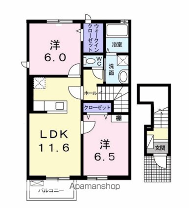 スウィート・ローズ・ハウスＡ[2LDK/58.47m2]の間取図