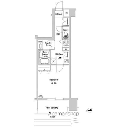 ＢＬＥＳＳ西巣鴨[1K/31.96m2]の間取図