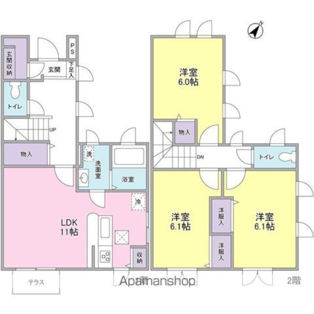 フェアリーガーデンたまがわＣ棟[3LDK/78.06m2]の間取図
