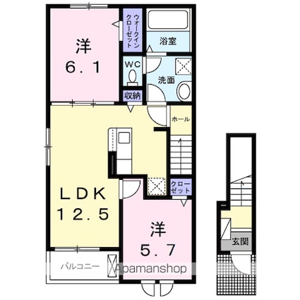 グラン・アルカディアⅢ[2LDK/56.48m2]の間取図