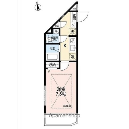ピアコートＴＭ保谷弐番館[1K/23.42m2]の間取図