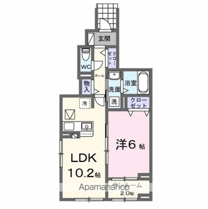 仮）六高台５丁目アパートⅠ[1LDK/44.98m2]の間取図