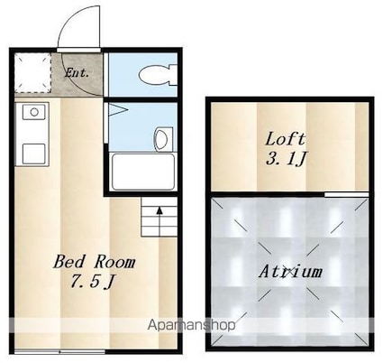 ＳＱＪ[1R/16.2m2]の間取図