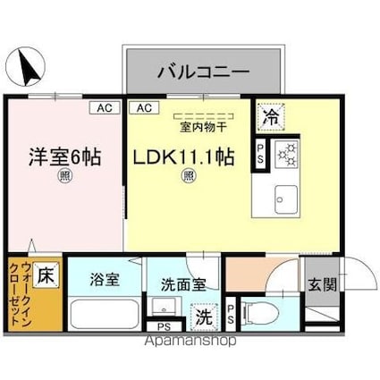 エレガンス　ビュー[1LDK/42.63m2]の間取図