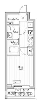 神奈川県川崎市多摩区登戸新町[1K/22.04m2]の間取図