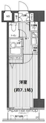ガラ・ステージ麻布十番[1K/22.41m2]の間取図