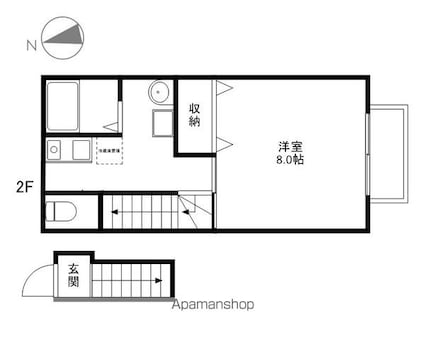 滋賀県甲賀市水口町山[1K/30.93m2]の間取図