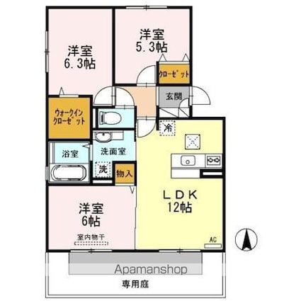 和歌山県和歌山市中島[3LDK/67.53m2]の間取図
