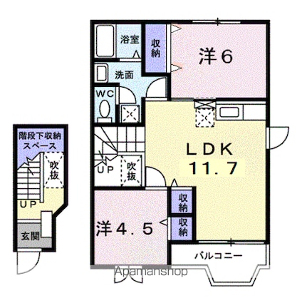 フローレンス御幸Ｂ[2LDK/58.12m2]の間取図
