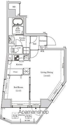 アンベリール墨田[1LDK/40.97m2]の間取図