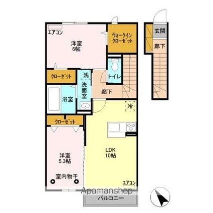 エスポワール　ドゥマン[2LDK/59.99m2]の間取図