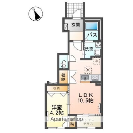 仮）阿見町阿見アパート[1LDK/42.15m2]の間取図