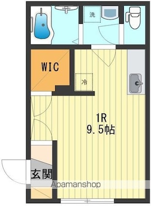 アイメゾン[1R/26m2]の間取図