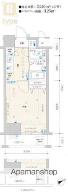メインステージ市ヶ谷曙橋[1K/23.4m2]の間取図