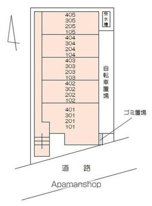 シャンボール瀬戸Ⅰ[1K/17.55m2]の配置図