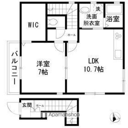 グランシャリオ[1LDK/48.85m2]の間取図