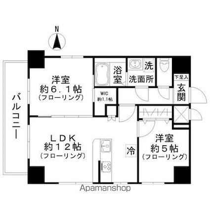 西田マンション[2LDK/52.16m2]の間取図