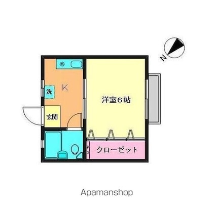 永田マリンハイツ[1K/20.7m2]の間取図