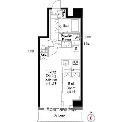 グランパセオ両国Ⅲ[1LDK/40.1m2]の間取図