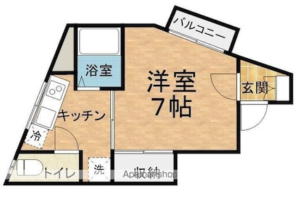 コーポただちや[1K/25m2]の間取図