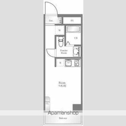 東京都中野区東中野４丁目[1R/19.25m2]の間取図