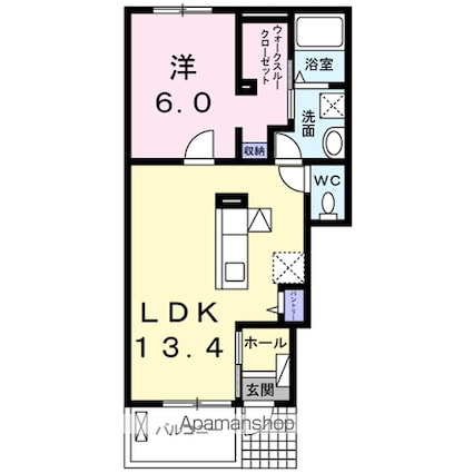 Ｖｉｌｌａ　アニバ　Ⅲ[1LDK/47.08m2]の間取図